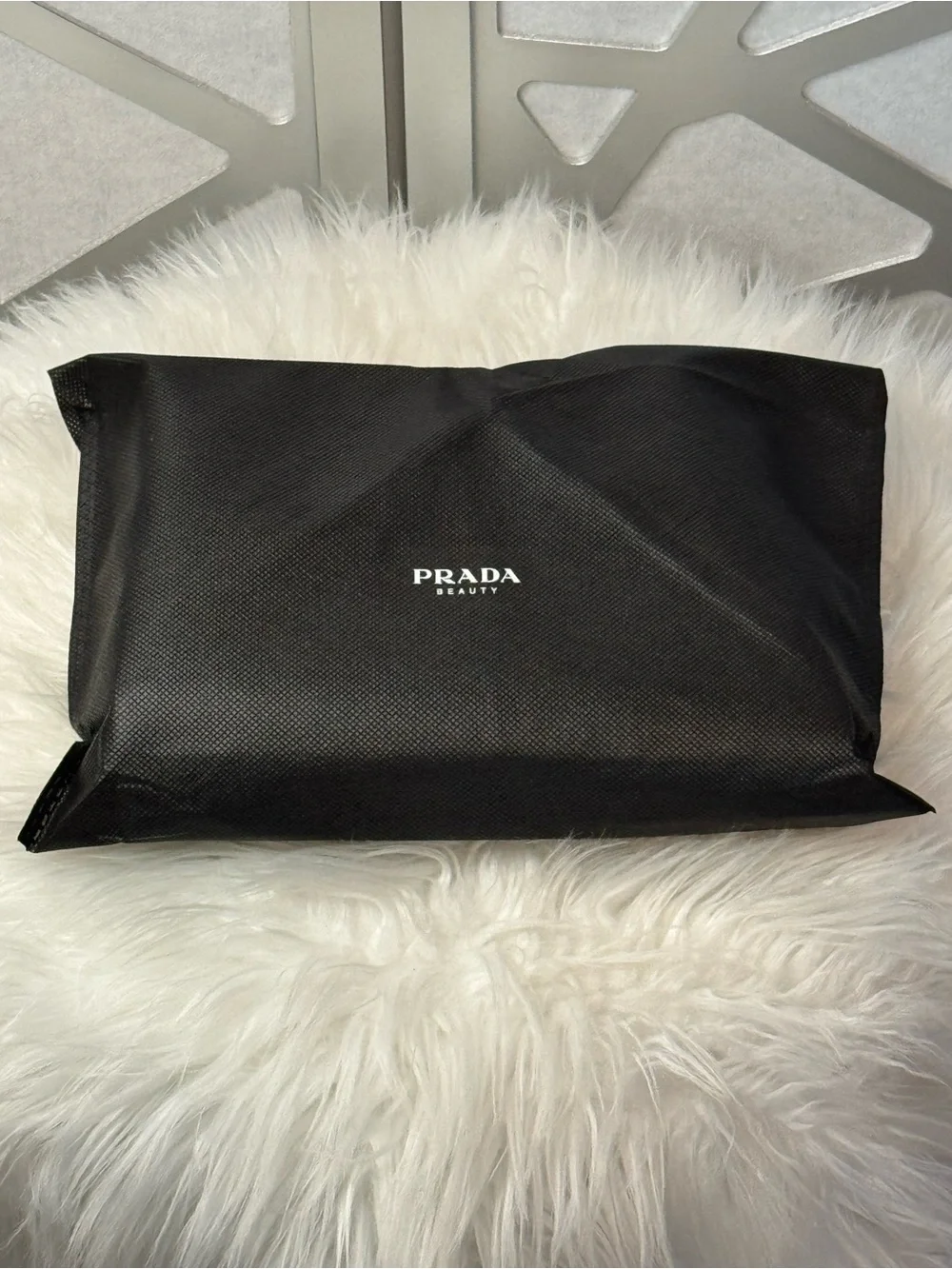 New Arrivals! Prada Beauty Pale Pink & Black Triangular Cosmetic Case .